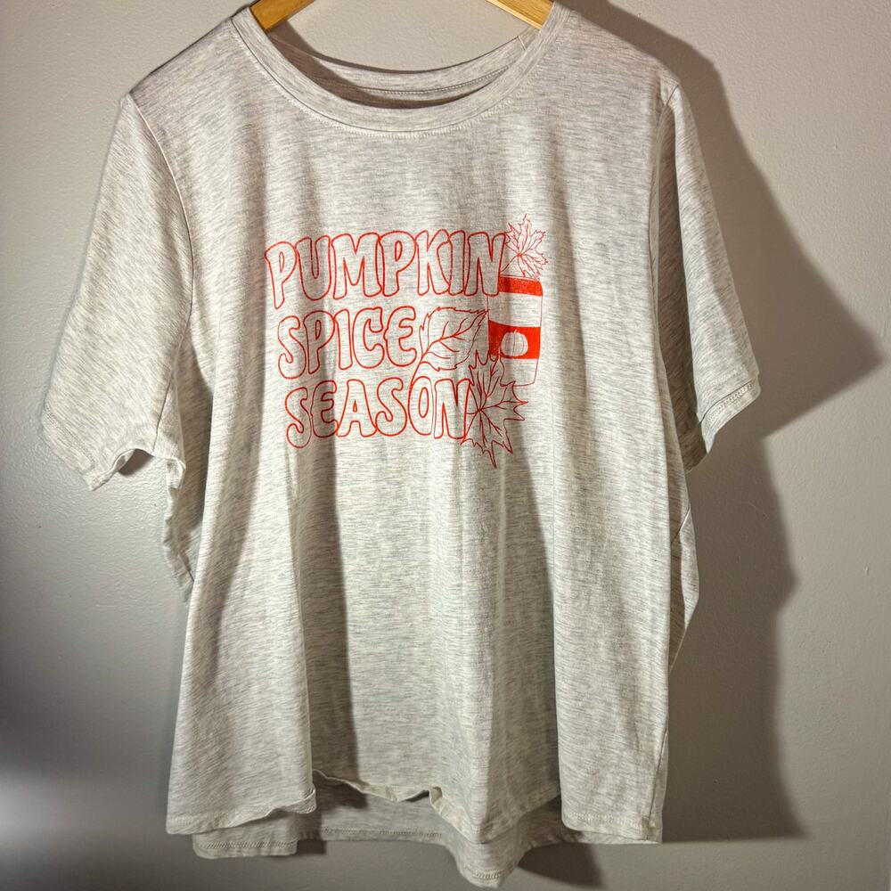Mighty Fine Plus Size 2X Pumpkin Spice Season T-Shirt Fall Coffee Graphic